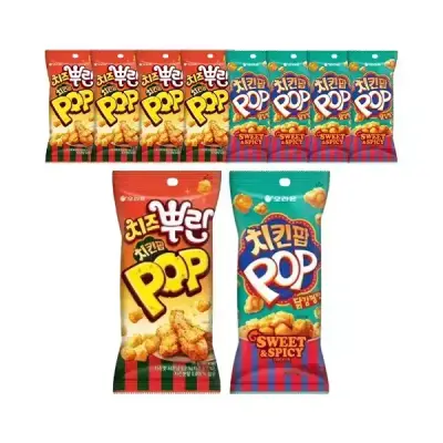 오리온 치즈뿌린 치킨팝 65g, 5개 + 치킨팝 닭강정 65g, 5개