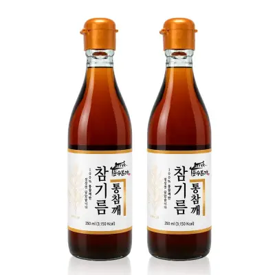 [순수본가][APP전용] 100% 통참깨 통들깨 고소한 금방아 참기름 350ml + 참기름 350ml 2병