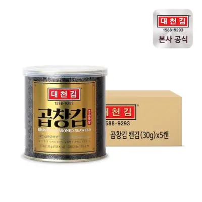 [대천김] 곱창김 캔김 30g x 5캔