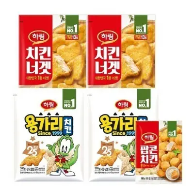 [용가리치킨] 300g 2봉+치킨너겟 300g 2봉 +팝콘치킨180g 1봉