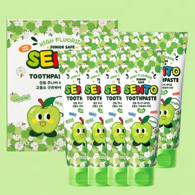[센토] 주니어 세이프 구취케어 어린이 치약, 사과향, 120g, 8개