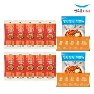 [60분러시] 한우물 매콤어묵 김밥 10개 + 용빈네 투움바 떡볶이 10인분 1세트