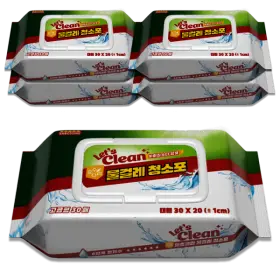 물걸레청소포 대형 5팩/총150매(팩당30매) 렛츠클린 고급형 베이킹소다
