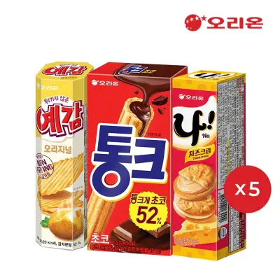 [오리온]오리온 통크 45g 5개 + 나샌드 77g 5개 + 예감 오리지널 64g 5개