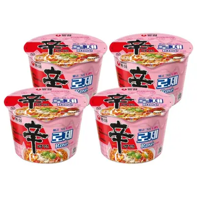 [신라면] 로제 큰사발면 108g, 4개 - 컵라면