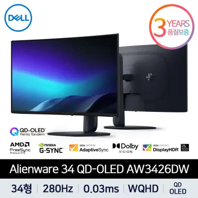 에일리언웨어 AW3426DW QD-OLED 280Hz 델 게이밍 모니터