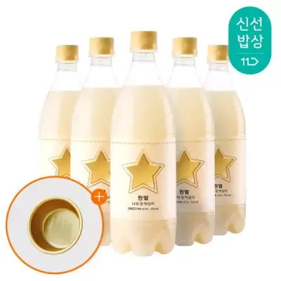 배상면주가 원별막걸리 4.5도 저도주 750ml x 5입 5병