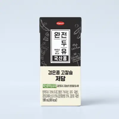 [한미] 완전두유 국산콩 검은콩 고칼슘 저당, 190ml, 32팩