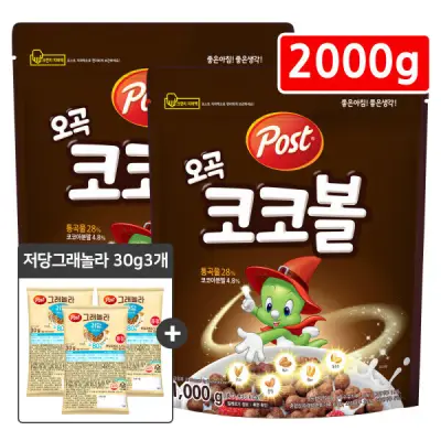 [포스트] 오곡코코볼 시리얼 1kg 2개 +그래놀라 저당렌틸오트 30g 3개 증정