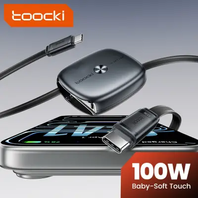 [Toocki] 타입 C 리트랙터블 케이블 100W SFC 3.0 고속 충전 지원 USB C TPE 케이블 미니 사이즈 아이폰 16 17 삼성 S26 샤오미용