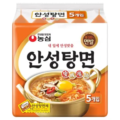 [안성탕면] 125g, 5개 - 봉지라면 1팩