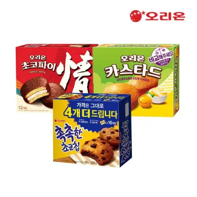 [오리온]오리온 초코파이12P + 카스타드12P + 촉촉한초코칩16p