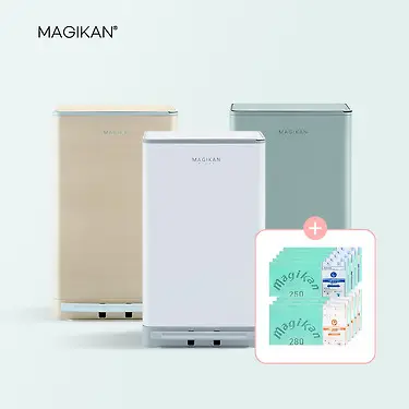 [본사직송] 매직캔 쓰레기통 220 250 280 리필 휴지통 히포 크롬 오토실링