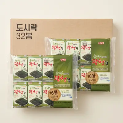 [삼육김] 들기름으로 구운 광천김 도시락김, 4g, 64봉
