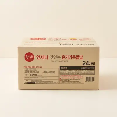 [햇반] 윤기가득 쌀밥, 210g, 24개