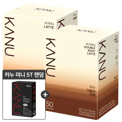 [카누] 더블샷 라떼 커피믹스 50T 2개 /라떼 골라담기 /+카누미니5T 증정