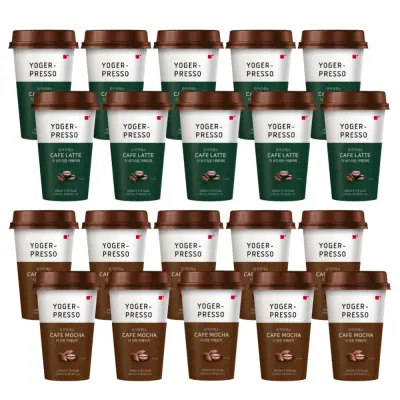 [요거프레소] 컵커피, 카페라떼 200ml 10개 + 카페모카 200ml 10개, 20개
