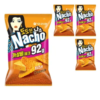 [오리온] 도도한 나쵸 치즈맛, 92g, 4개 - 팝콘/나쵸/뻥튀기
