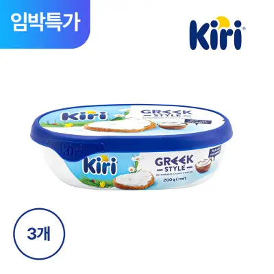 끼리 크림치즈 스프레드 베이글 발라먹는치즈 그릭, 200g, 3개