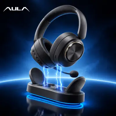 [AULA] 독거미 G7 Pro V2 게이밍 헤드셋 블루투스 헤드폰 노이즈캔슬링 충전독포함