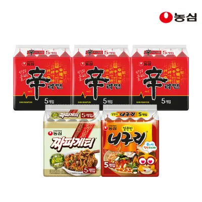 [농심] 신라면 15개+짜파게티 5개+얼큰한너구리 5개